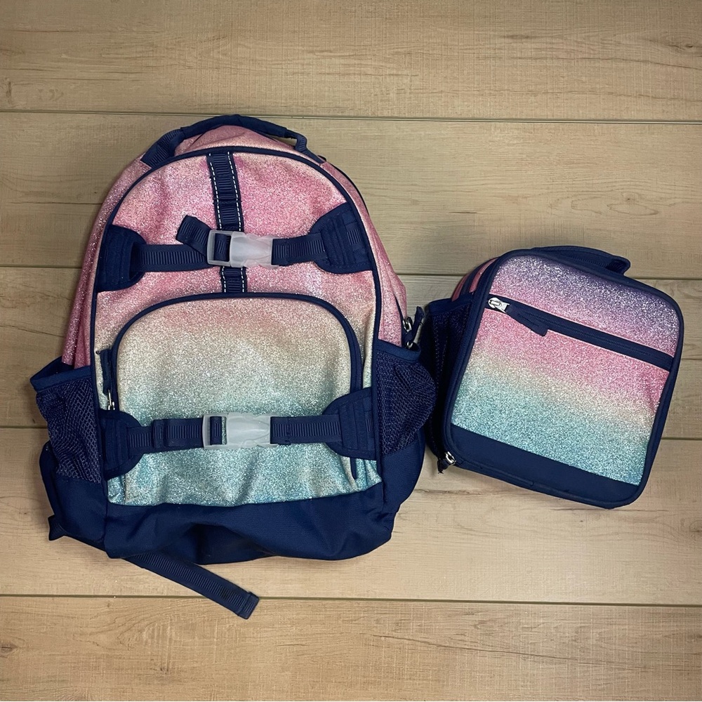 Pottery Barn Mackenzie Sparkle Large Backpack and Lunchbox